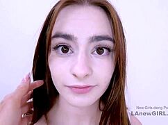 Shy teen nanny's lesbian strapon session explodes into insane orgasms during casting interview