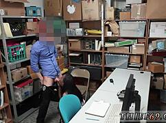 black ebony chick bends for lp officer's hardcore interracial pounding at school