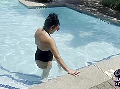 hey stacxxxs brings hawaiian angel for a wild pool day with bareback riding and creampie fun