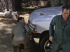 Aurora Snow Bent Over And Assfucked By Two Hung Farm Hands In Fishnets