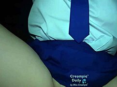 fat asian student skirt ripped as huge cock fucks her tight shaved pussy creampie dripping