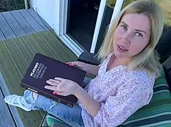 playboy mag got me so wet outdoors i had to play with my shaved pussy 😈💦