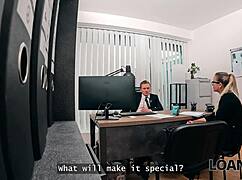 Library Bookworm Reveals Slutty Side on Office Desk Casting