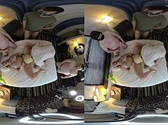 VR Cowgirl Gangbang with Big Ass Slut Riding Multiple Cocks Deepthroat Blowjobs Facials