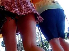 caught that sexy public upskirt tease in slow motion