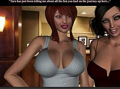 in tara 2's hotel ending 31 she joins zayna in sauna shaving her redhead big tits pussy for fuck