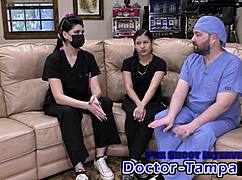 Dr Tampa Inspects Bratty Latina Cheerleader Mya In Gloves Physical Humiliating Her Shaved Pussy