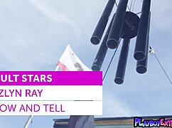 Jazlyn Ray's Massive Natural Tits Burst Out in Outdoor Striptease!