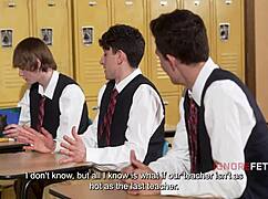teacher opens up for cocks in classroom freeuse ignores fetish rides student uniform eye rolling