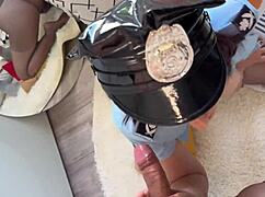 dirty cop milf neighbor in pantyhose sucks cock till i cum hard!