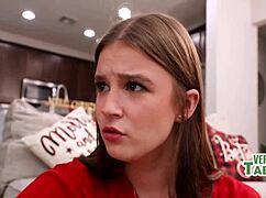 Milf Mommy Fucks Teen in Creamy Family Christmas Threesome