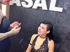 whoa goth girl's fresh 18 pussy tattooed then licked till she squirts hard??