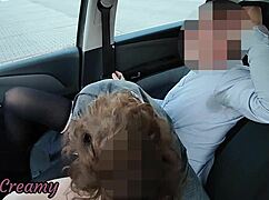 Girl caught me jerking in car and jerked out my cum 💦🚗😈