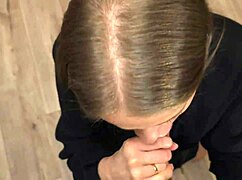 Married blonde neighbor trades light bulb fix for deep cum-guzzling blowjob reward