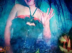 your ghostly ghoulfriend milf whispers dirty halloween joi to make you explode