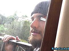 babes in threeway anal cuckold with big cocks humiliating the old guy