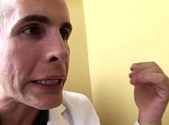 brunette milf doctor moans through quick patient fuck orgasm in hospital