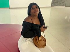 Big ass latina brunette gets bent over fucked deep by stranger's monster cock