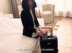 first business trip but i'm already SERVICING boss's COCK DESTROYING my ASS to please him