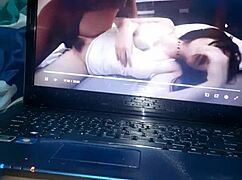 Fucking blonde schoolgirl in fishnets heels stockings with monster cock cumshot