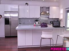 Step aunt catches him spying now what will she do to his cock?