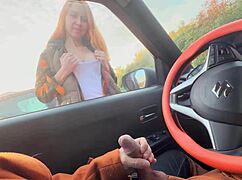 stranger girl catches public car flash shows boobs helps out
