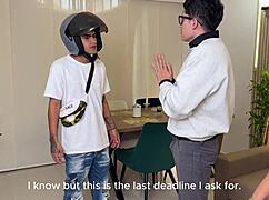 Pipeboy fucks petite blonde Naty Delgado then cum kisses cuck Danyel Mast