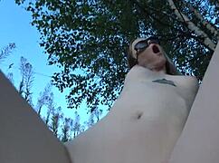 Cute Teen Whore Rides Cock After Walk, Creampie Fills Tight Shaved Pussy!