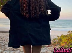 Portuguese beach babe teases until i take her home and creampie her amateur pussy.