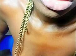 African Teen's Phat Lips Suck Cock Swallows Cum