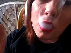 oh mistress tina snua your sexy bbw body smokes that cork cig with double inhales and nose exhales
