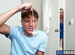 Nerdy step nephew freely hangs with busty step aunt