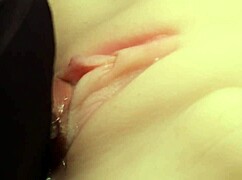 flush lube fills shaved fuck doll's big pussy close up
