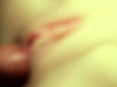 flush lube fills shaved fuck doll's big pussy close up