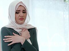 he shows the hijab cutie how to fuck and please like a real wife