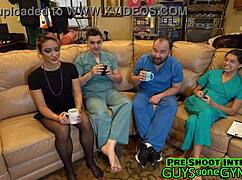 Daddy's Latex Gloved Checkup Fingers Anal and Humiliates Canadian Slut Backstage