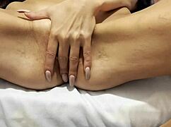 Blonde Babe Alone in Bed Thinking About Boyfriend's Friend Teasing Small Tits