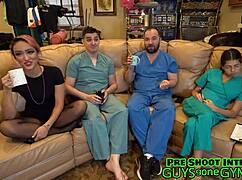 Daddy's Latex Gloved Checkup Fingers Anal and Humiliates Canadian Slut Backstage