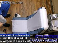 dr tampa gives petite zombae her first gyno exam