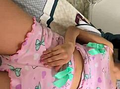 stepdaughter seduces me in pajamas i end up groping her big ass close up