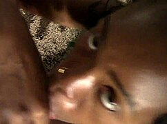 Black babe slurps huge toys deep in sloppy blowjob frenzy