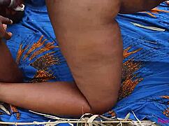 Ebony queen starts morning workout with trainer but bends over for bush pounding and multiple cumshots