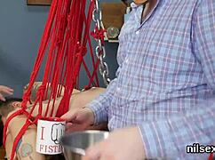 Flirty sweetie dragged into butthole asylum gets brutal anal ass licking deepthroat treatment