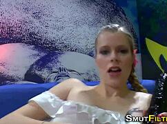 wanna see this vag rubbing slut drown in bukkake cumshots?