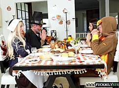 thanksgiving turns into family fuck day with daddy bendin me over doggystyle deepthroat