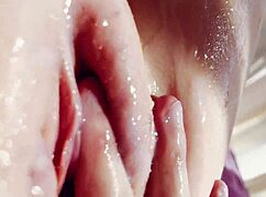 her tight stepsister pussy gets ripped open fingered then filled with oozing creampie cum close up