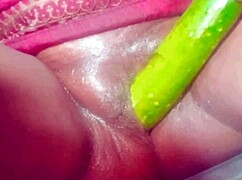 indian village housewife rams huge cucumber deep in pussy part 1