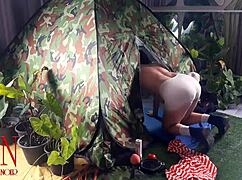 stranger bends nudist milf over at beach camp for juicy pussy doggystyle