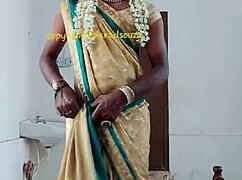 Indian crossdresser Lara Dsouza in saree makes me emotional with her beautiful shemale anal and blowjob bdsm play.