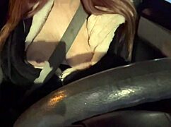 I'm this Italian milf Artemisia Love with long hair and big tits driving around flashing everyone like a horny wife.